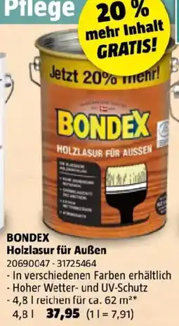 Bauhaus Bondex holzlasur für auben Angebot