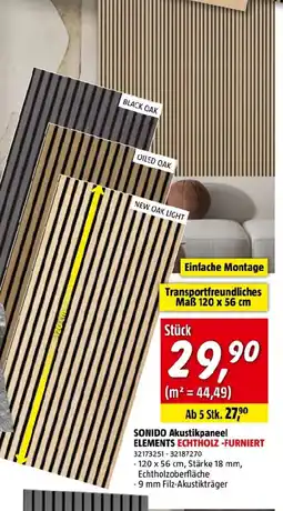 Bauhaus Sonido akustikpaneel elements echtholz -furniert Angebot