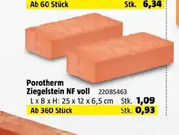 Bauhaus Porotherm Ziegelstein NF voll Angebot