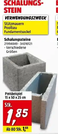 Bauhaus Schalungssteine Angebot