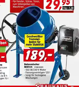 Bauhaus Scheppach Betonmischer MIX125 Angebot