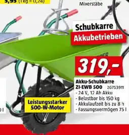 Bauhaus Akku-schubkarre zi-ewb 500 Angebot