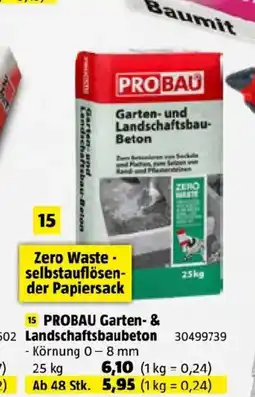 Bauhaus Probau garten- und landschaftsbaubeton Angebot