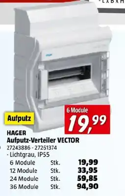 Bauhaus HAGER Aufputz-Verteiler VECTOR Angebot