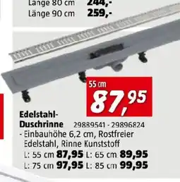Bauhaus Edelstahl duschrinne Angebot