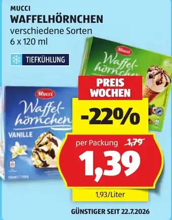 Hofer Mucci Waffelhörnchen Angebot