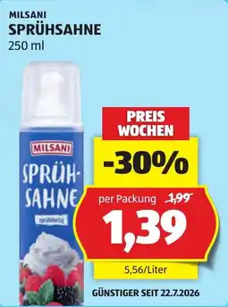 Hofer Milsani Sprühsahne Angebot