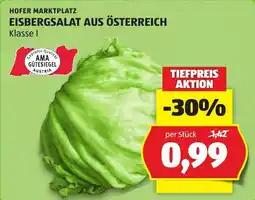 Hofer Eisbergsalat aus Österreich Angebot