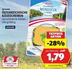 Hofer Milsani Österreichische Käsescheiben Angebot