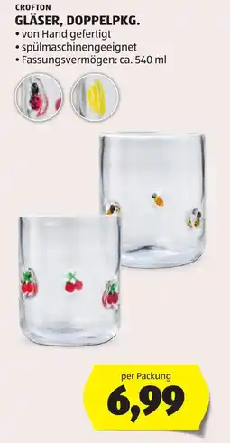 Hofer Crofton Gläser, Doppelpkg. Angebot