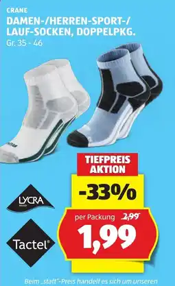 Hofer Crane Damen-/Herren-Sport-/Lauf-Socken Angebot