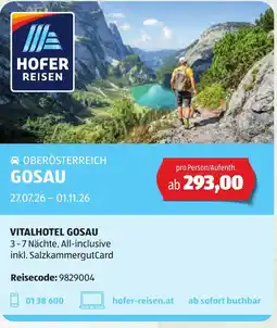 Hofer Vitalhotel Gosau Angebot