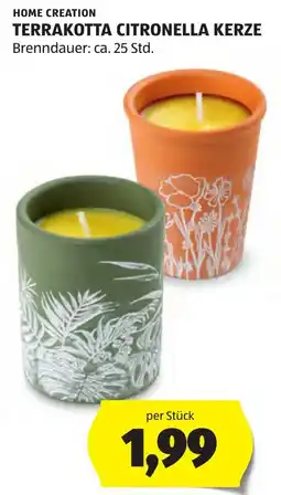 Hofer Home Creation Terrakotta Citronella Kerze Angebot