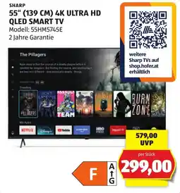Hofer Sharp 55" (139 cm) 4K Ultra HD QLED Smart TV Angebot