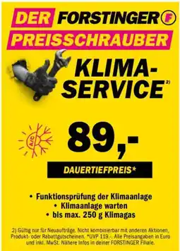 Forstinger Klima-Service Angebot