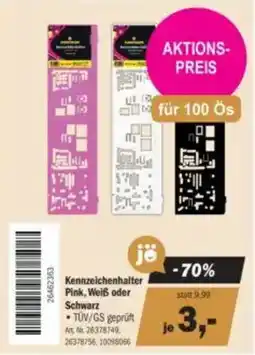 Forstinger Kennzeichenhalter Pink, Weiss, Schwarz Angebot