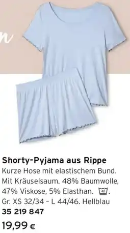 Tchibo Eduscho Shorty-Pyjama aus Rippe Angebot