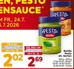 Billa Barilla Pesto Angebot