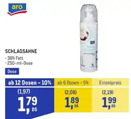 Metro aro SCHLAGSAHNE Angebot