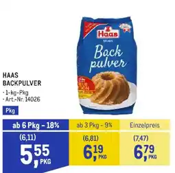 Metro Haas Backpulver Angebot