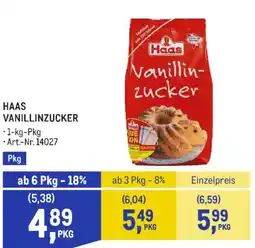 Metro Haas Vanillinzucker Angebot