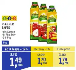 Metro Pfanner Säfte Angebot
