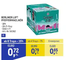 Metro Berliner Luft Pfefferminzlikör Angebot