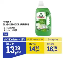 Metro Frosch Glas-Reiniger Spiritus Angebot