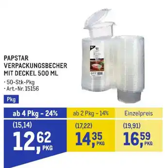 Metro Papstar Verpackungsbecher mit Deckel Angebot