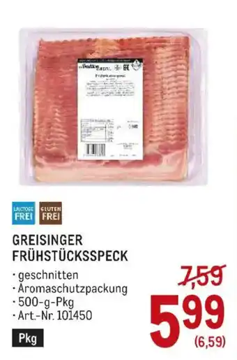 Metro Greisinger Frühstücksspeck Angebot