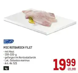 Metro MSC Rotbarsch Filet Angebot