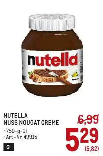 Metro Nutella Nuss Nougat Creme Angebot