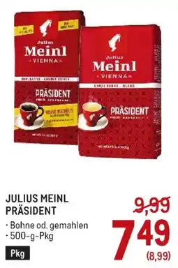 Metro Julius Meinl Präsident Angebot