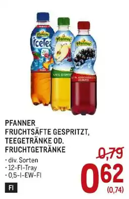 Metro Pfanner Fruchtsäfte gespritzt, Teegetränke od. Fruchtgetränke Angebot