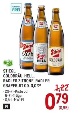 Metro Stiegl Goldbräu, Hell, Radler Zitrone, Radler Grapfruit od. 0,0% Angebot