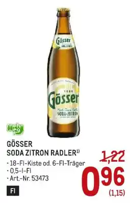 Metro Gösser Soda Zitron Radler Angebot