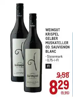 Metro Weingut Krispel Gelber Muskateller Od. Sauvignon Blanc Angebot