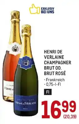 Metro Henri de Verlaine Champagner Brut Rosé Angebot