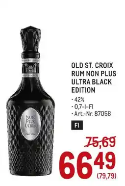 Metro Old St. Croix Rum Non Plus Ultra Black Edition Angebot