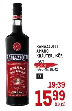 Metro Ramazzotti Amaro Kräuterlikör Angebot