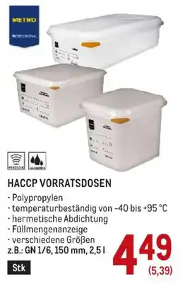 Metro HACCP Vorratsdosen Angebot
