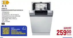Metro Gorenje Einbaugeschirrspüler G1520E15X Angebot