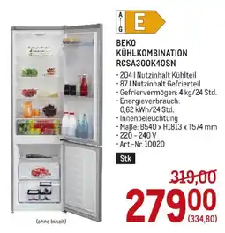 Metro Beko Kühlkombination Angebot