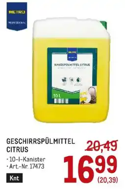 Metro Metro Geschirrspülmittel Citrus Angebot