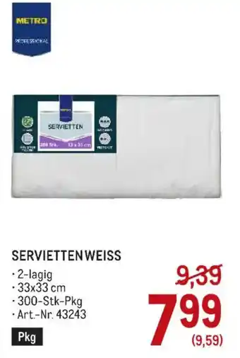 Metro Servietten Weiss Angebot