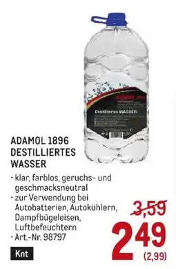 Metro Adamol 1896 Destilliertes Wasser Angebot