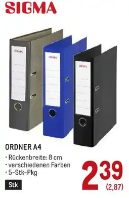 Metro Sigma Ordner A4 Angebot