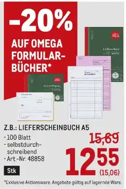 Metro Omega Formular-Bücher Angebot