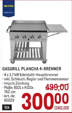 Metro Gasgrill Plancha 4-Brenner Angebot
