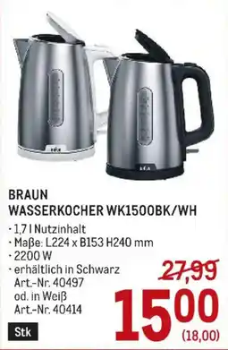 Metro Braun Wasserkocher WK1500BK/WH Angebot